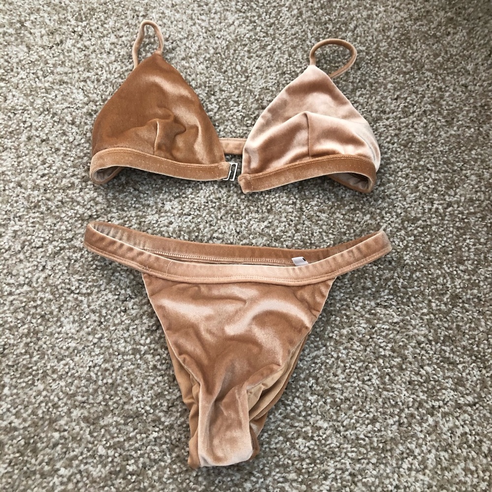 Gold velvet bikini